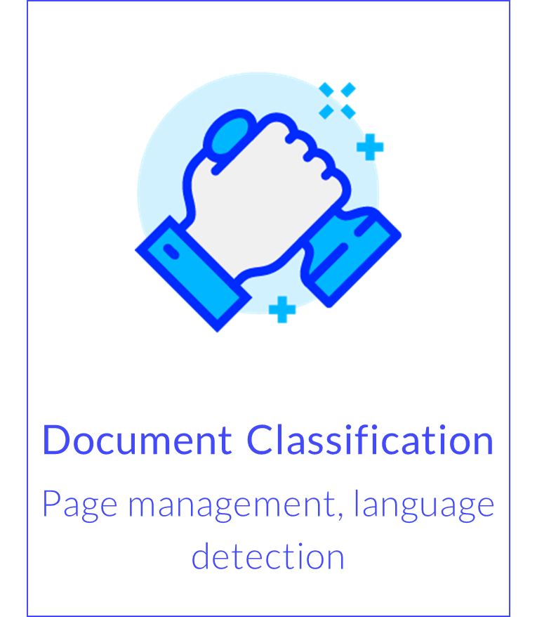 Document Classification page management, language detection